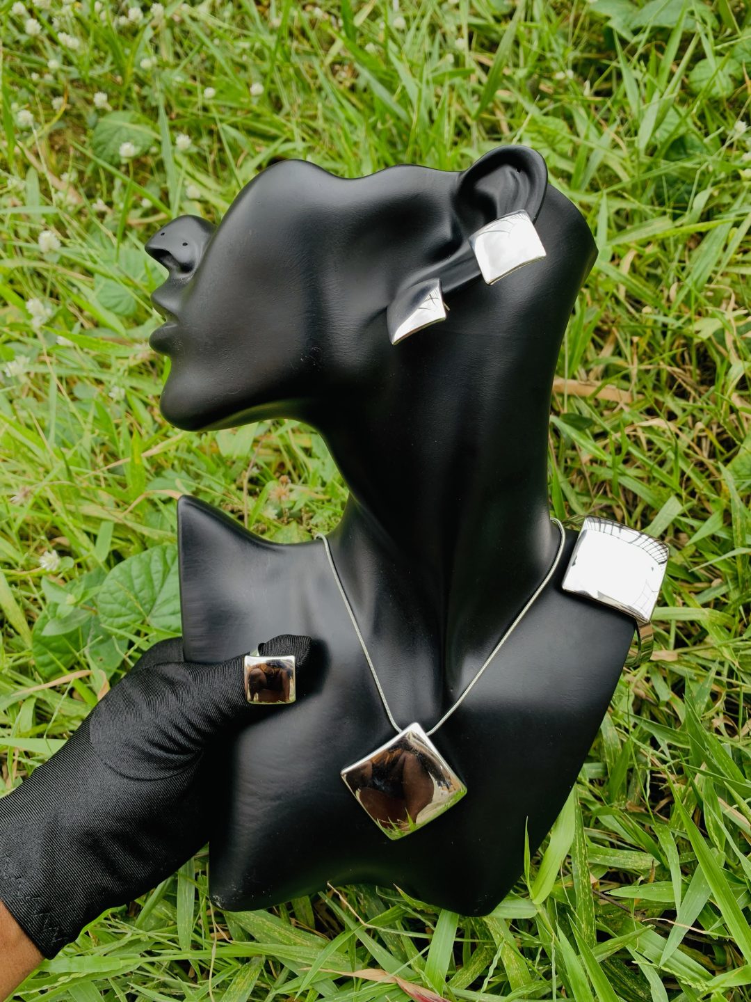 Silver square steel set 015 - Image 2