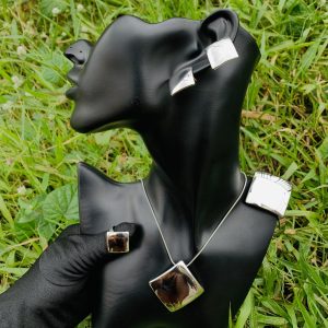 Silver square steel set 015