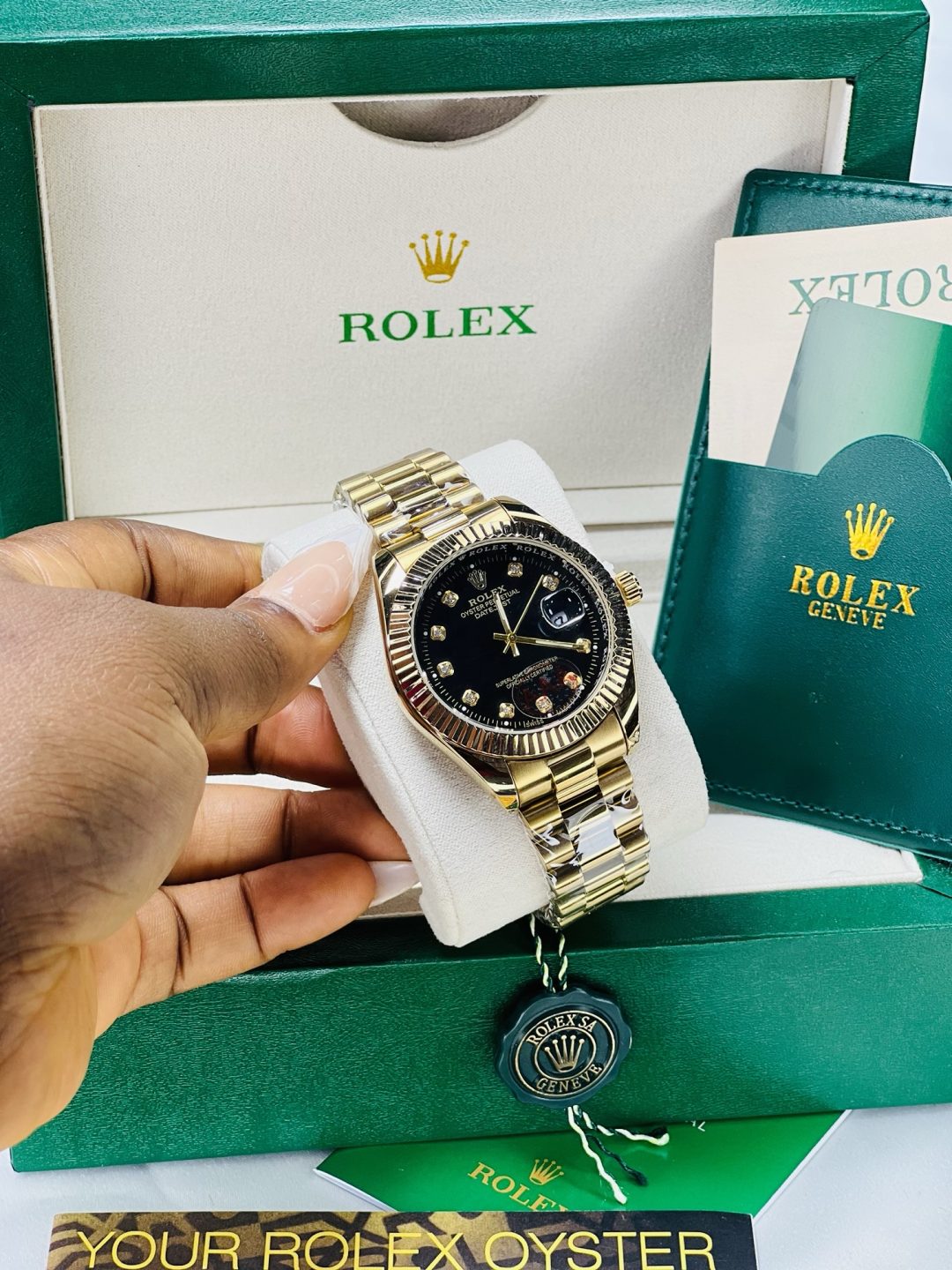 Rolex black oysters male watch with exact box and bag! - Image 2