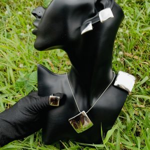 Silver square steel set 015