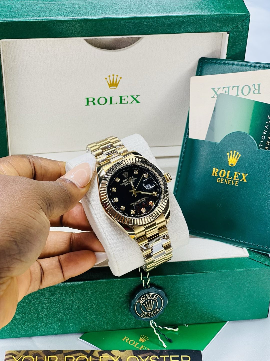 Rolex black oysters male watch with exact box and bag! - Image 5
