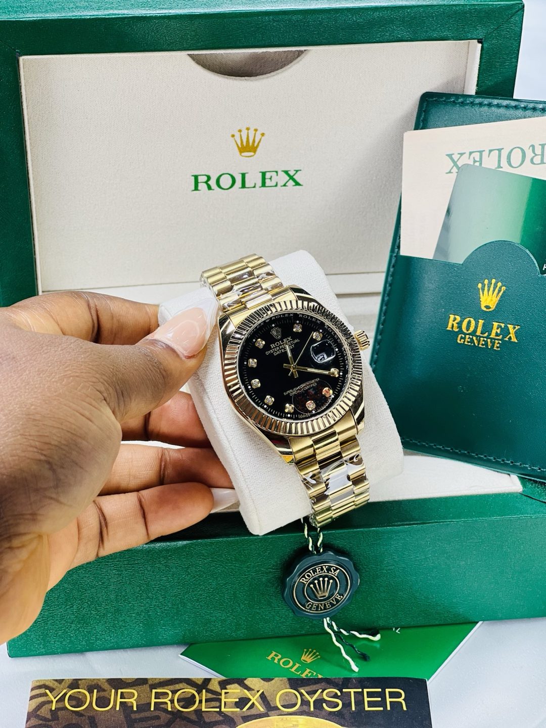 Rolex black oysters male watch with exact box and bag! - Image 4