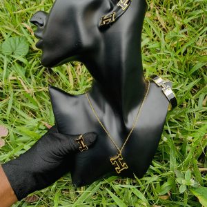 Gold/black Herms steel set