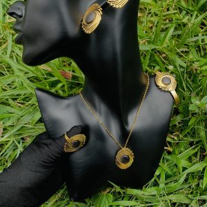 Gold/Black Dot steel set