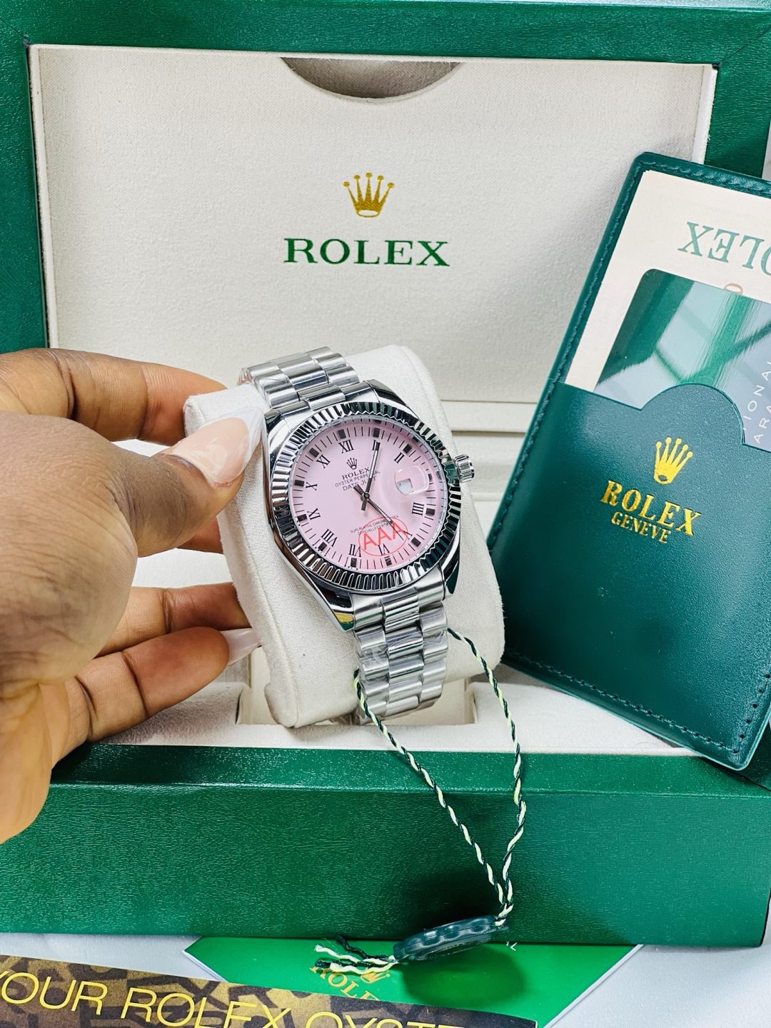 Rolex silver pink face oysters male watch no box! - Image 2