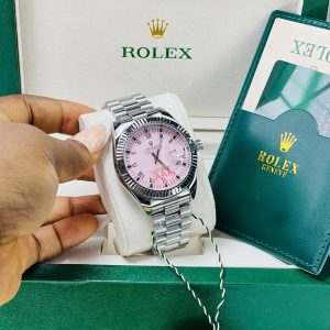 Rolex silver pink face oysters male watch with exact box and bag!