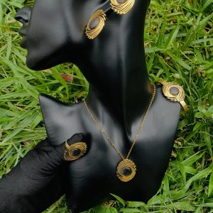 Gold/Black Dot steel set