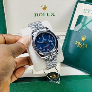 Rolex silver blue face oysters male watch with exact box and bag!