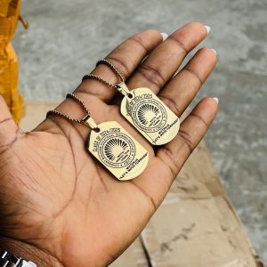Engraved dog tag necklace with any logo of your choice