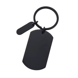 Engraved Black rectangular key holder