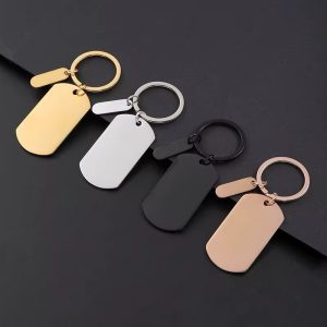 Engraved Black rectangular key holder