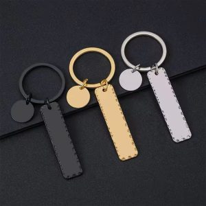 Engraved Gold flat key holder