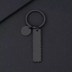 Engraved black flat key holder