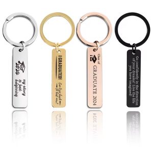 Engraved Gold flat key holder