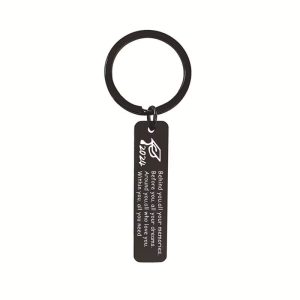 Engraved black flat key holder