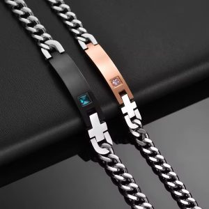 Engraved rose gold gemstone bracelet