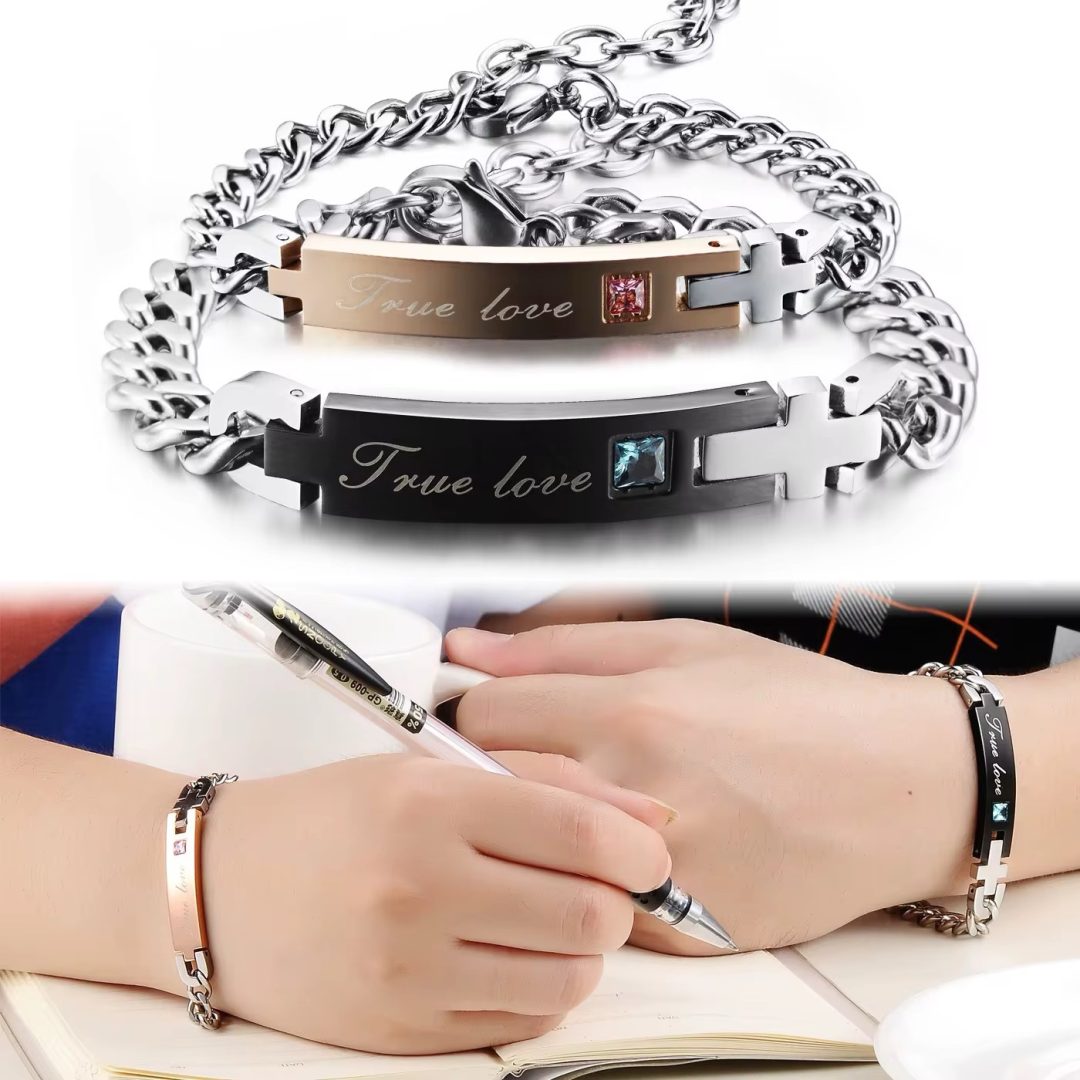 Engraved rose gold gemstone bracelet - Image 4