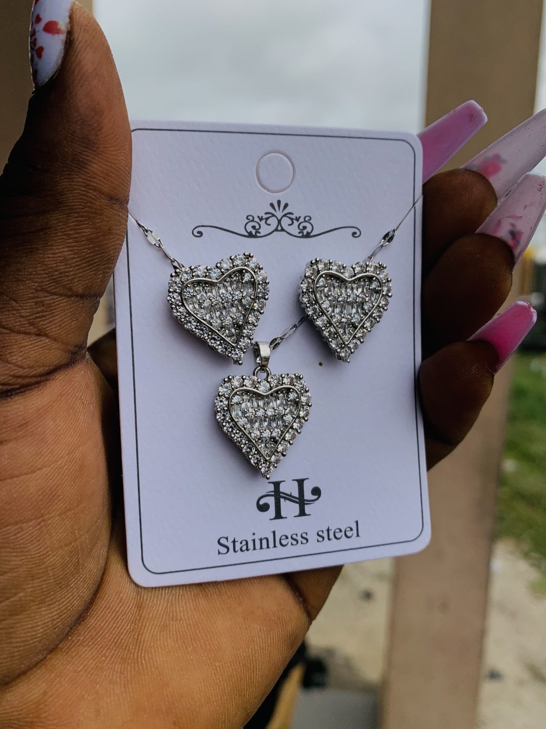 Silver heart steel set - Image 3