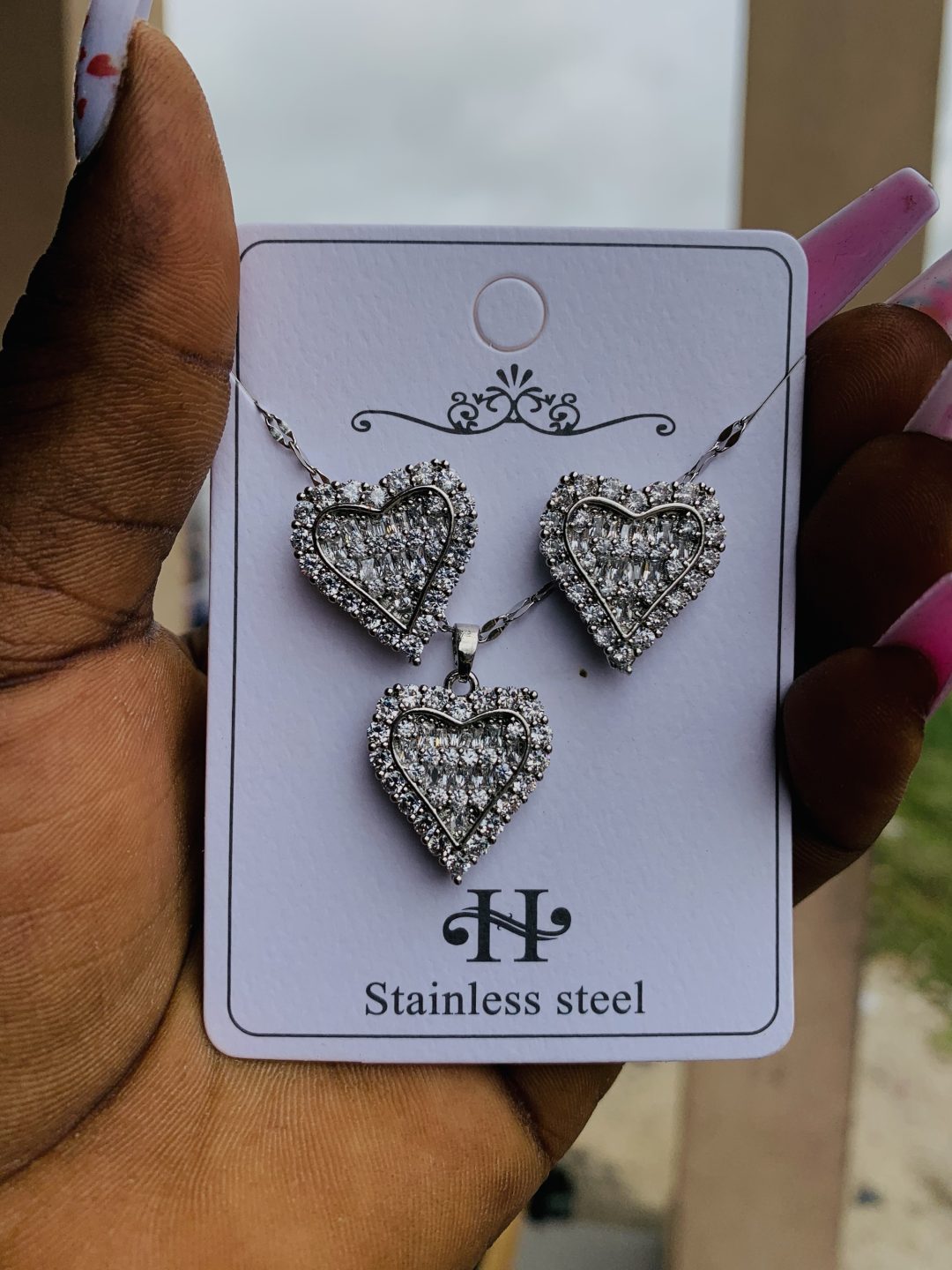 Silver heart steel set - Image 4