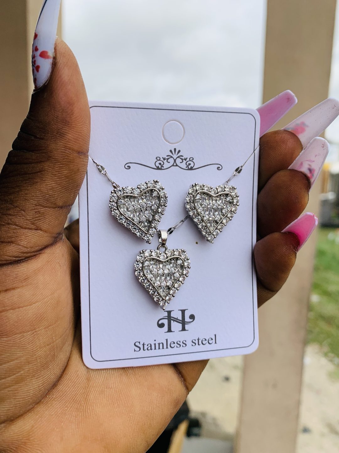 Silver heart steel set - Image 2