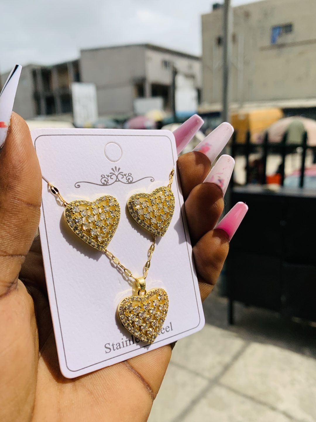 Gold heart steel set - Image 2