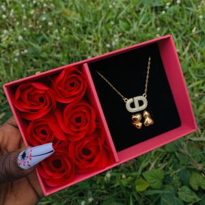 Dainty necklace and ring comes with paper box