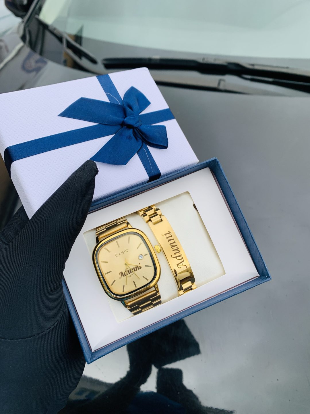 Engraved gold casio watch comes in exact box