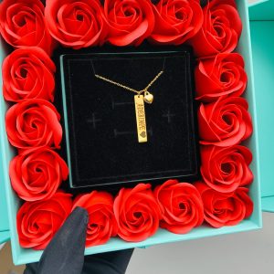 Engraved necklace comes with exact box