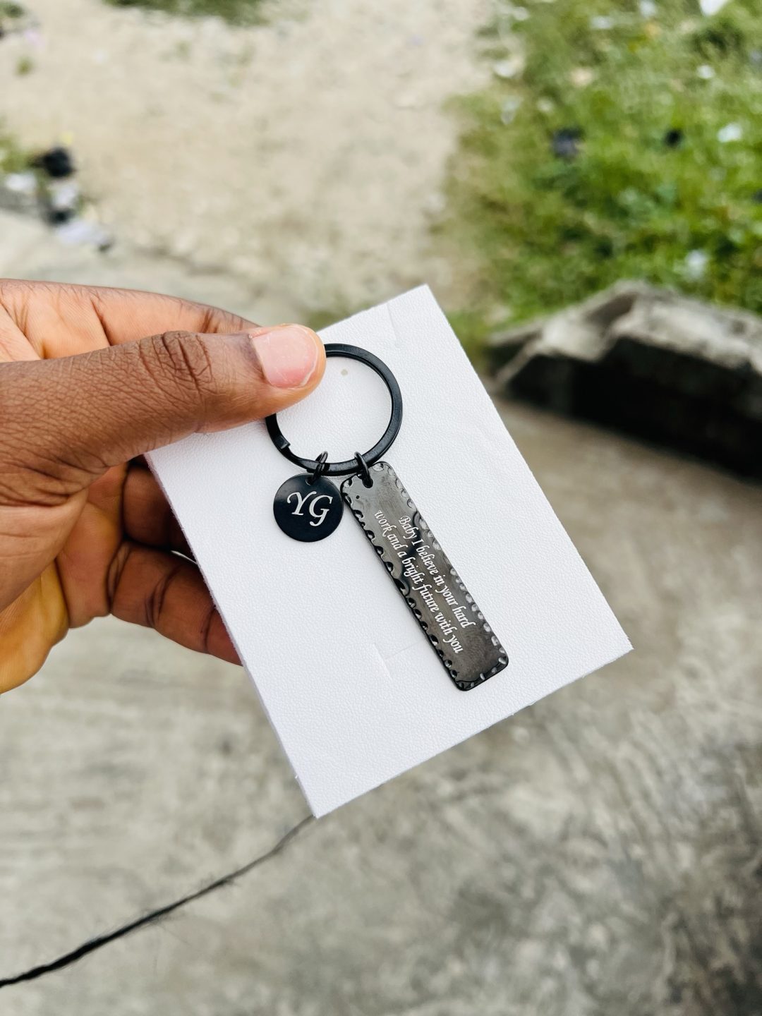 Engraved black flat key holder - Image 3