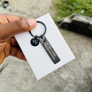 Engraved black flat key holder