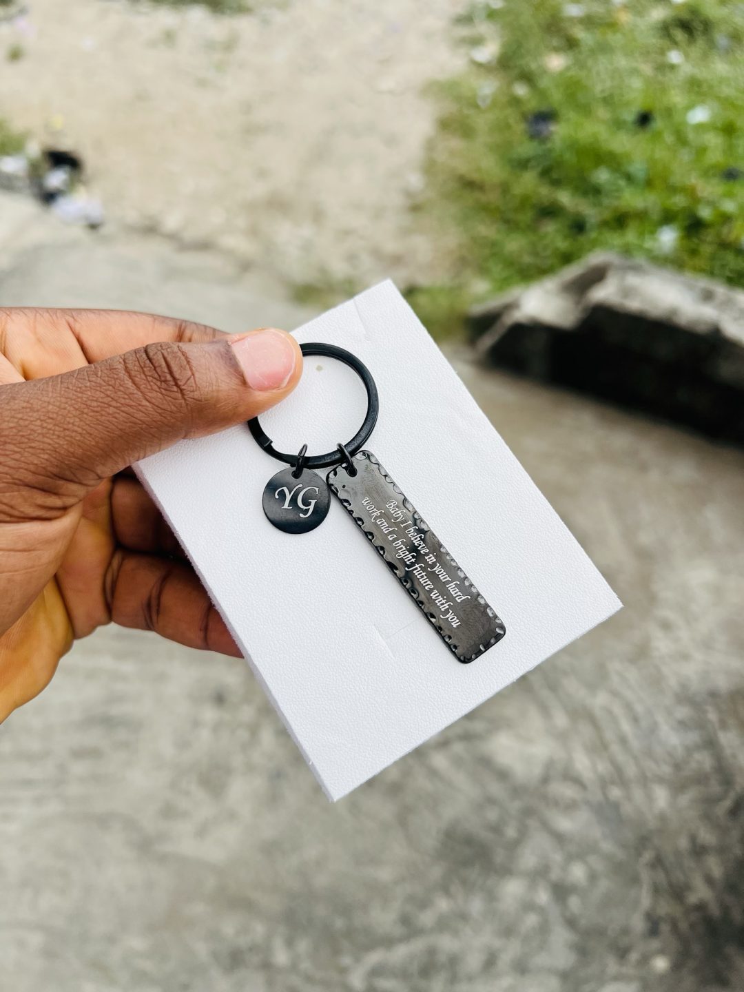 Engraved black flat key holder - Image 2