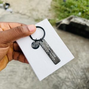 Engraved black flat key holder