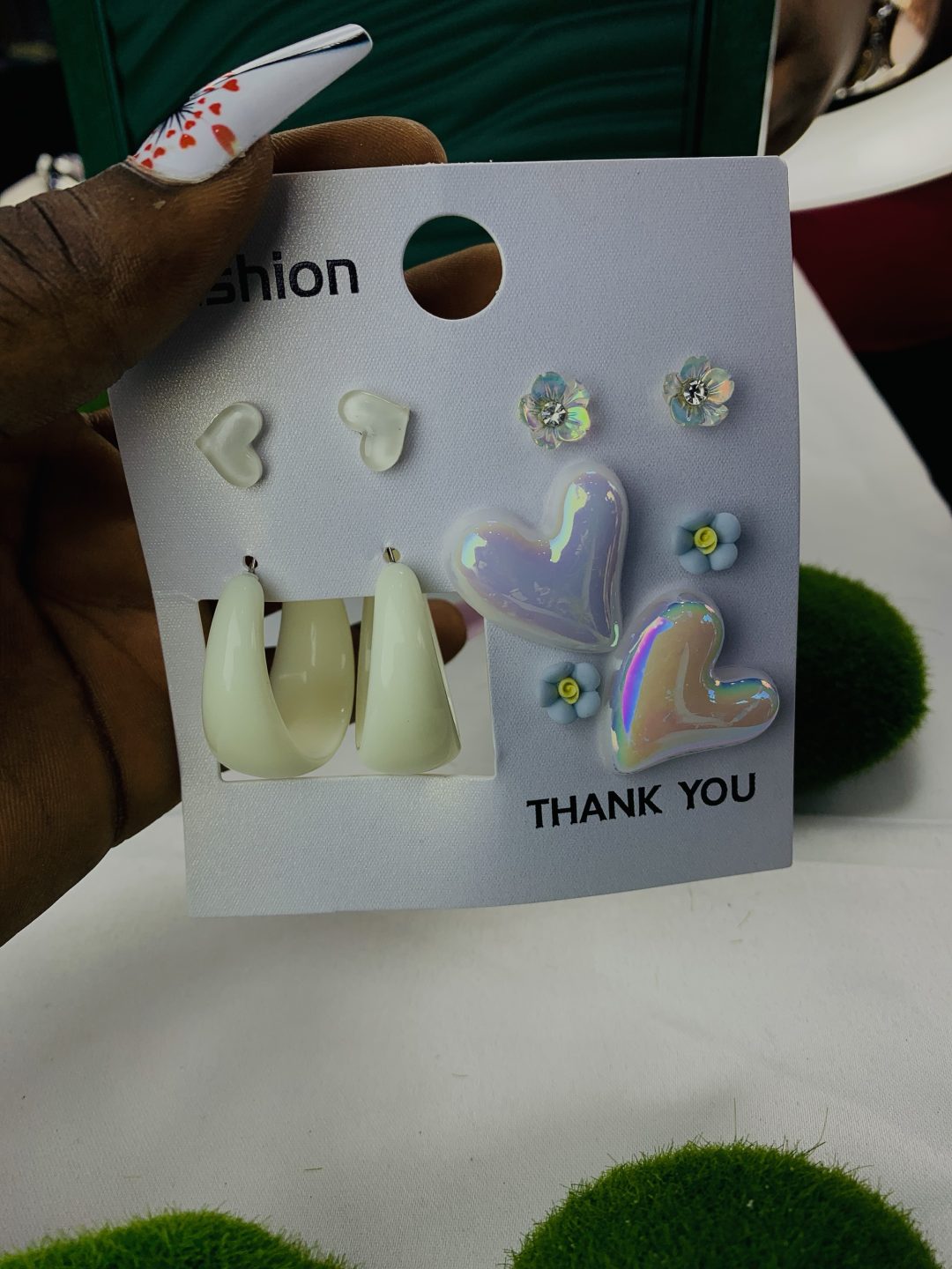 White chandelier earring set 002 - Image 5