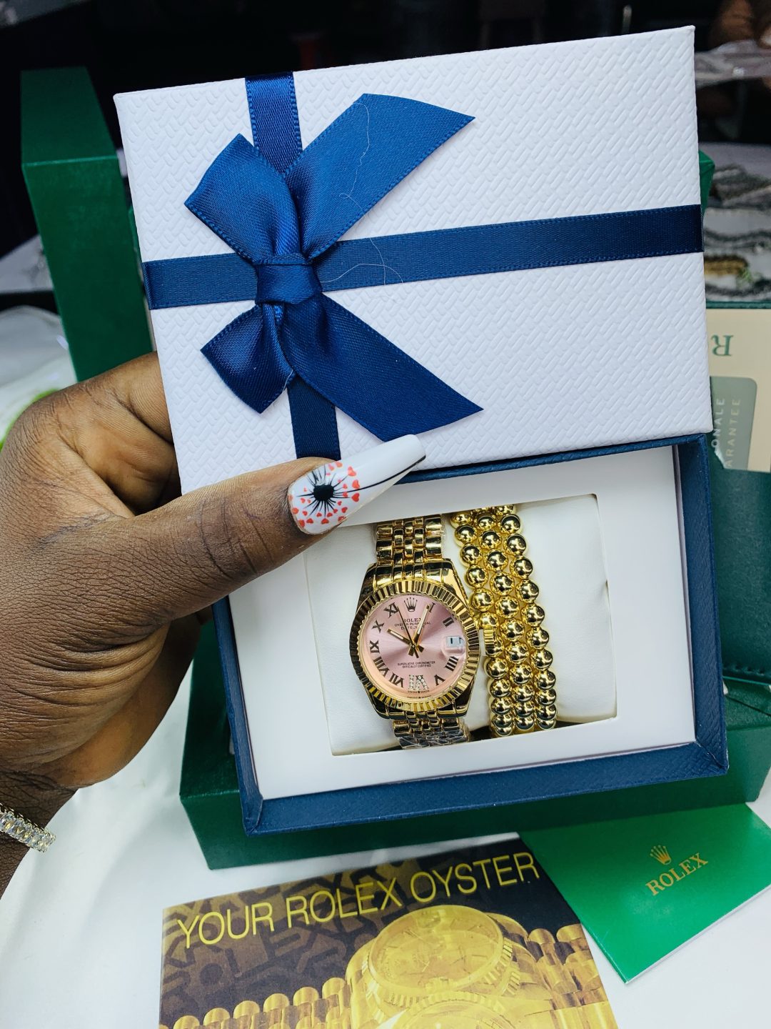 Rolex Gold pink face g Comes with exact box - Image 2