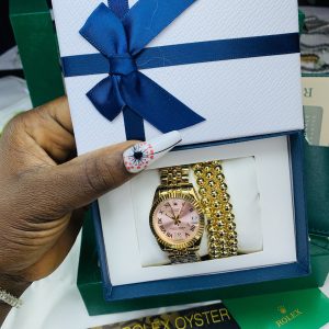 Rolex Gold pink face g Comes with exact box