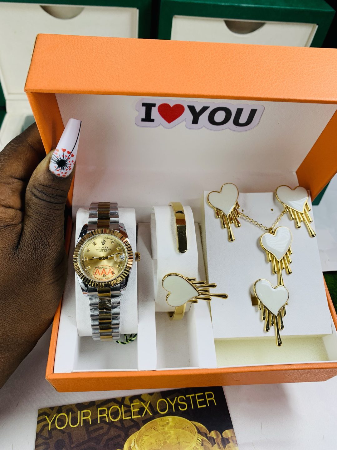 Mix toned Rolex oyster combo comes with paper box - Image 4