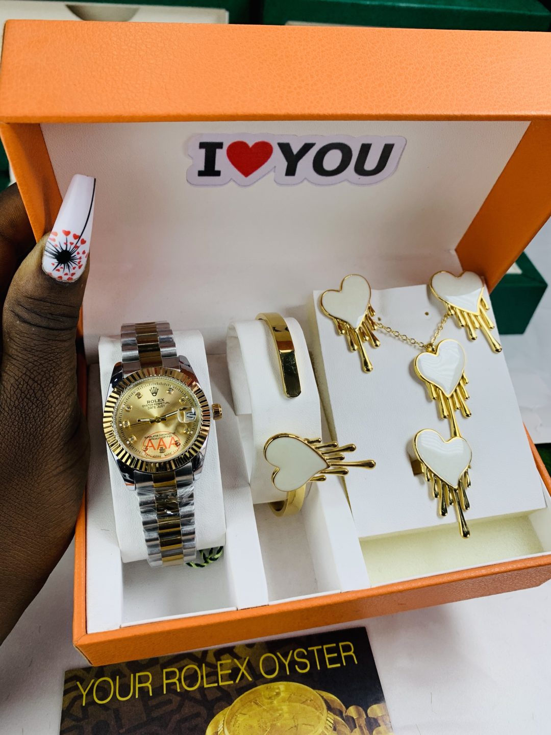 Mix toned Rolex oyster combo comes with paper box - Image 2