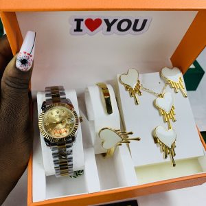 Mix toned Rolex oyster combo comes with paper box