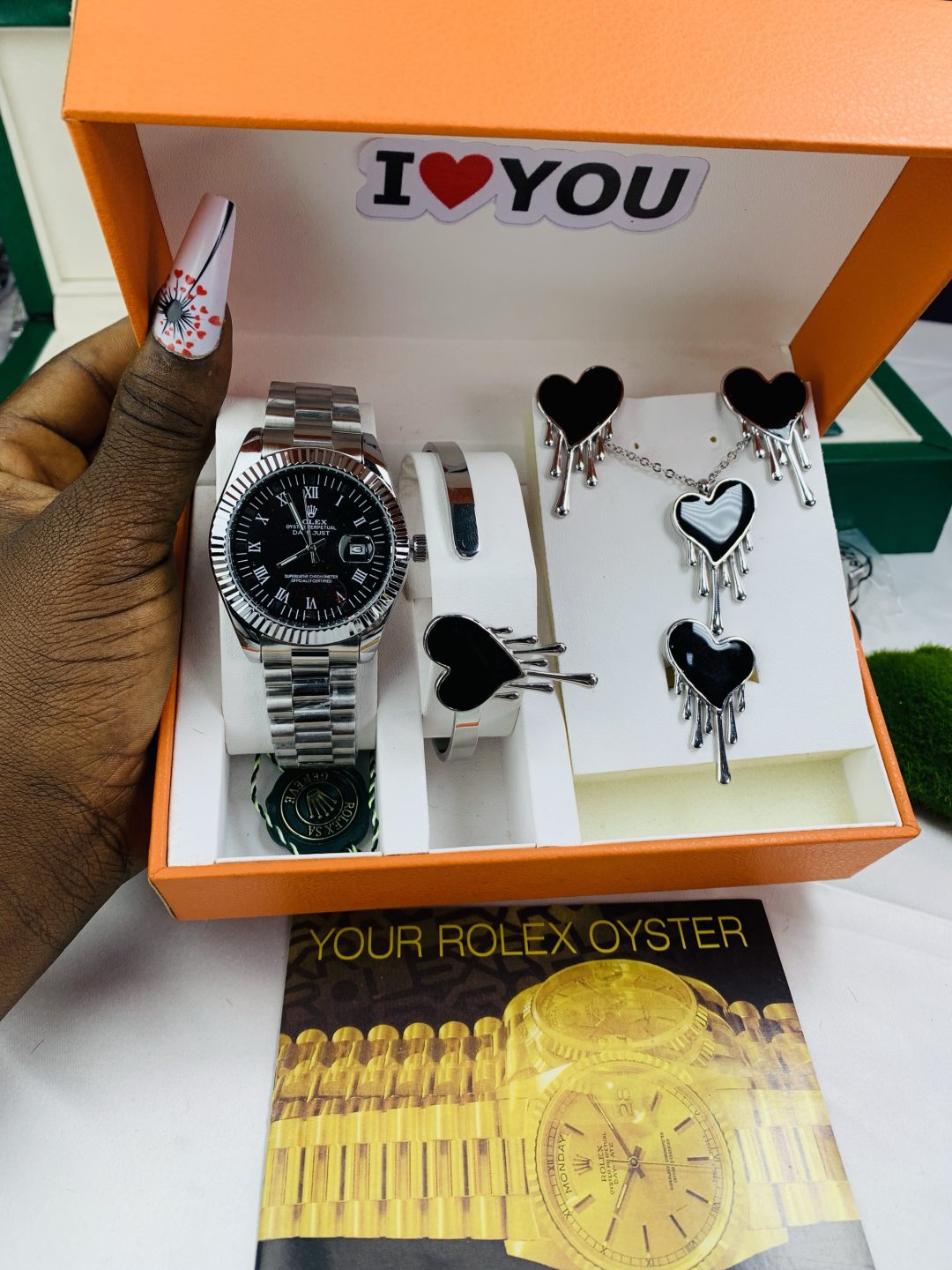 Rolex oyster silver black face