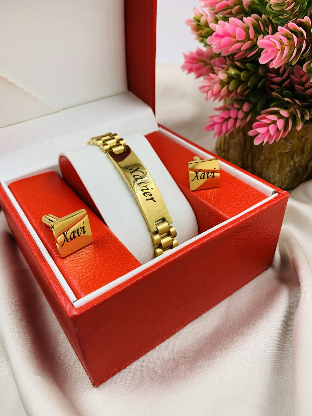 Engraved Rolex gold male set