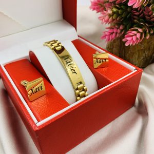 Engraved Rolex gold male set