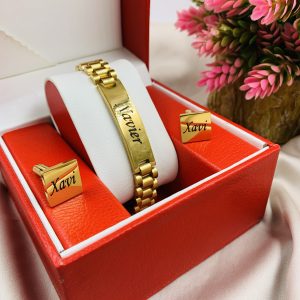 Engraved Rolex gold male set