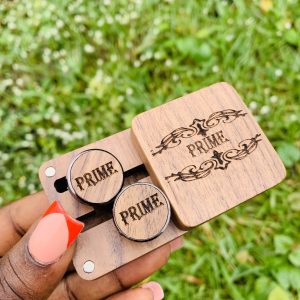 Engraved wooden cufflinks with exact box!