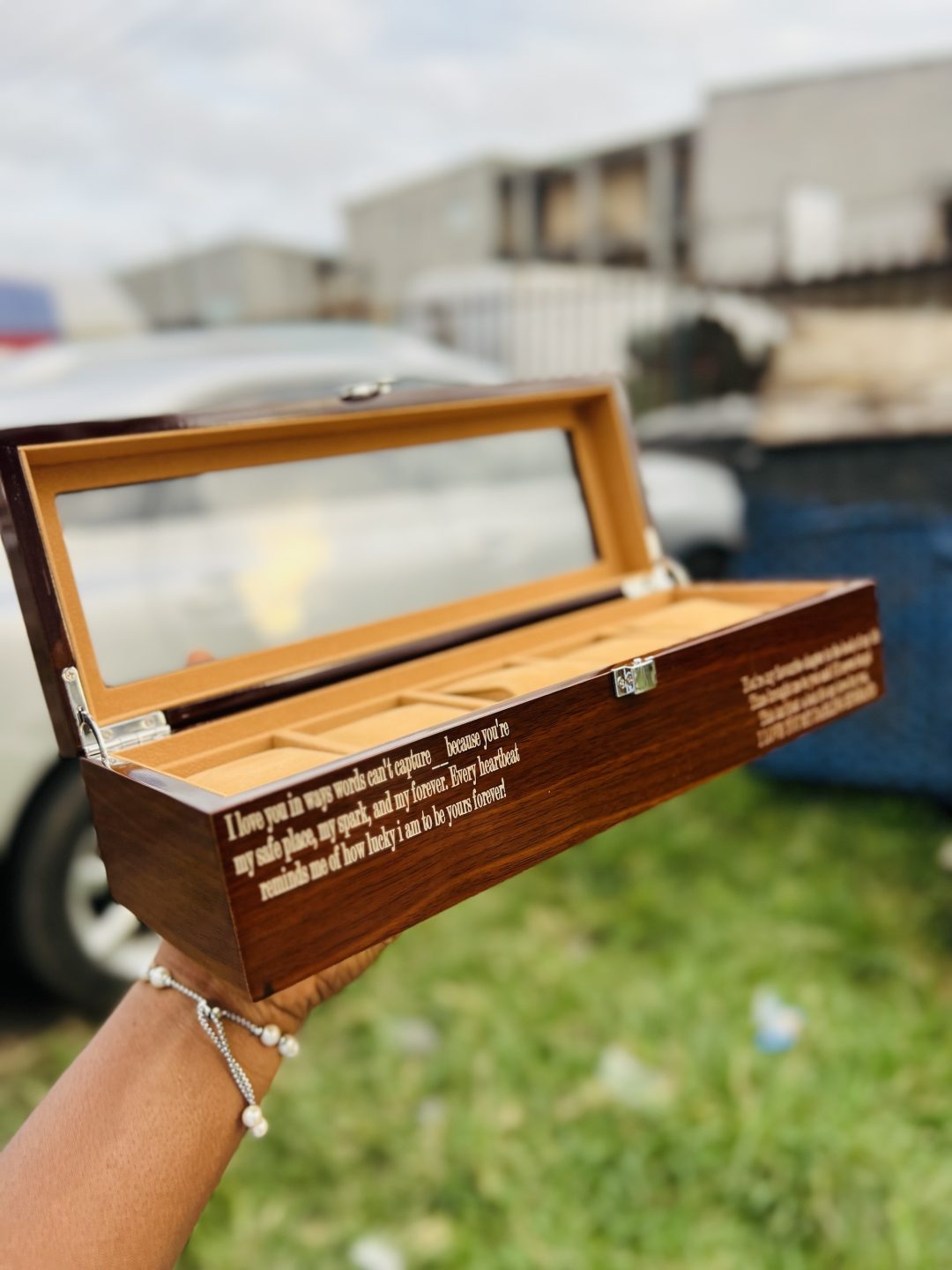Engraved 6 slot Formica box - Image 2