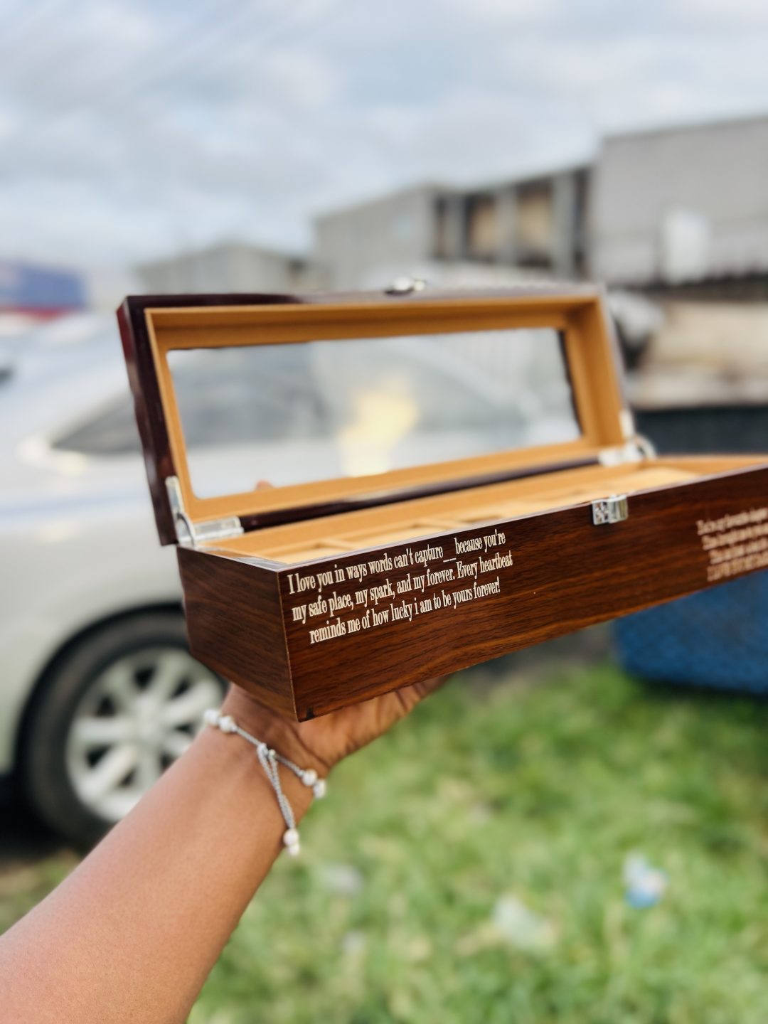 Engraved 6 slot Formica box