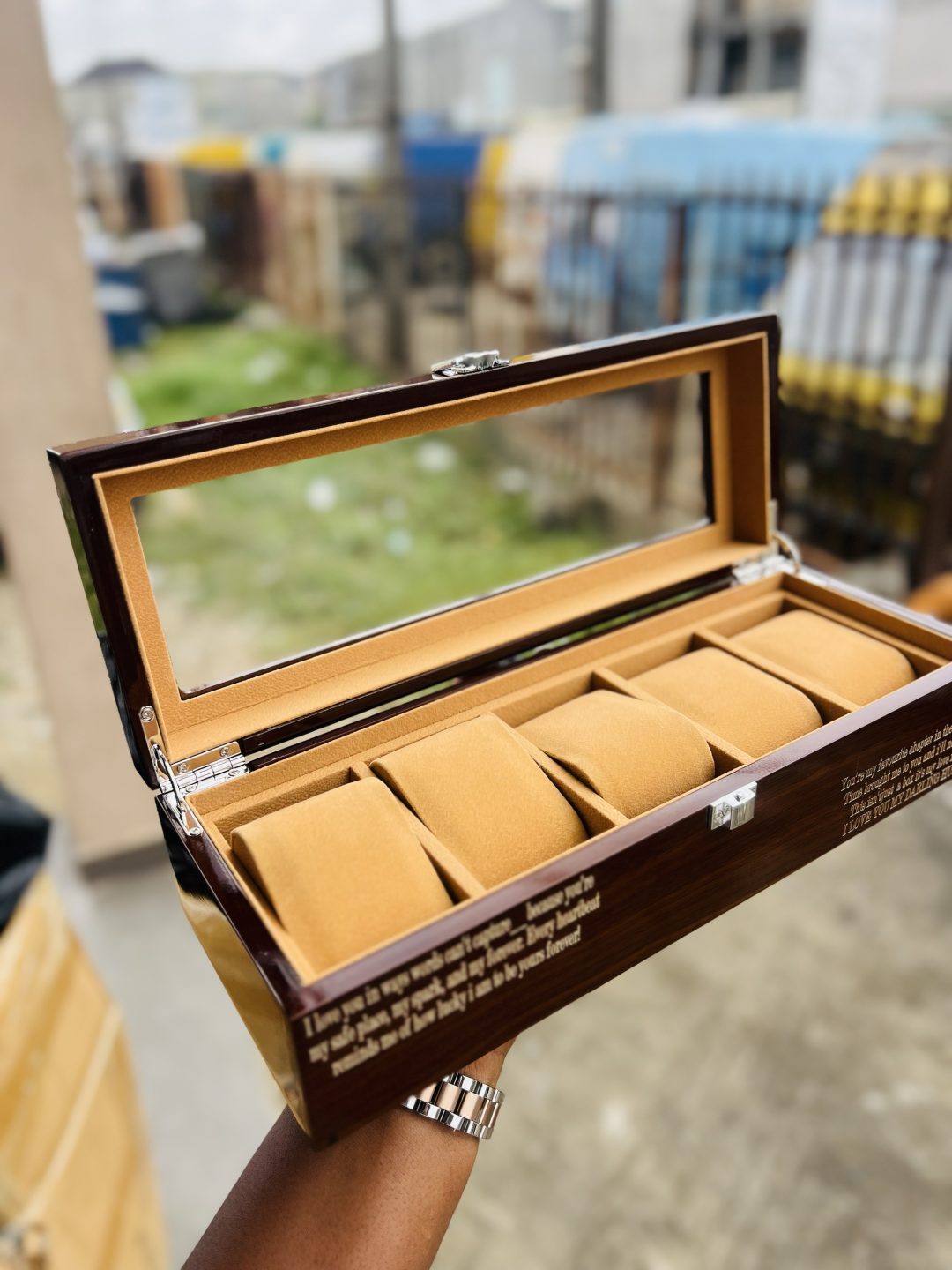 Engraved 6 slot Formica box - Image 5