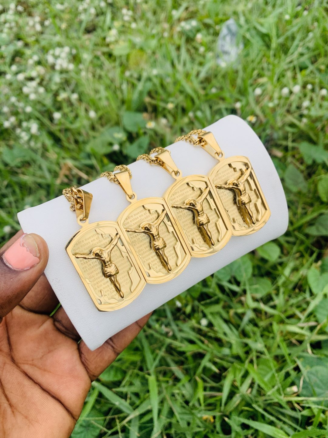 Male steel gold necklace 001 - Image 5