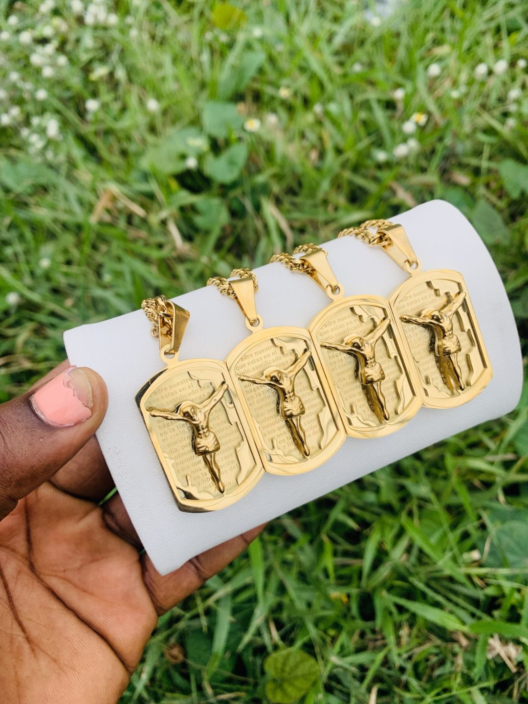 Male steel gold necklace 001 - Image 6