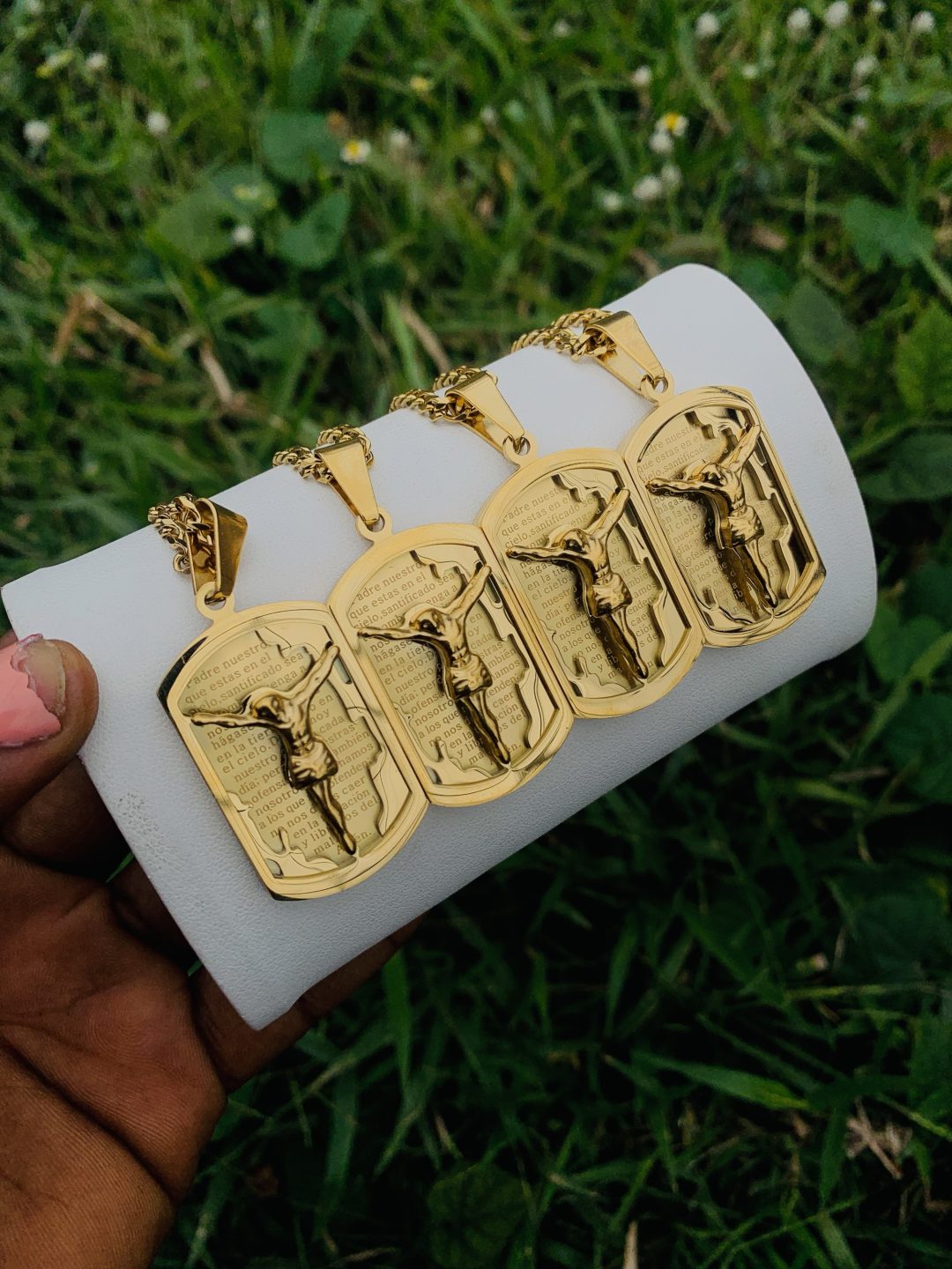 Male steel gold necklace 001