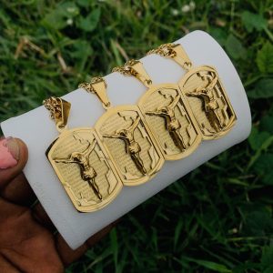 Male steel gold necklace 001